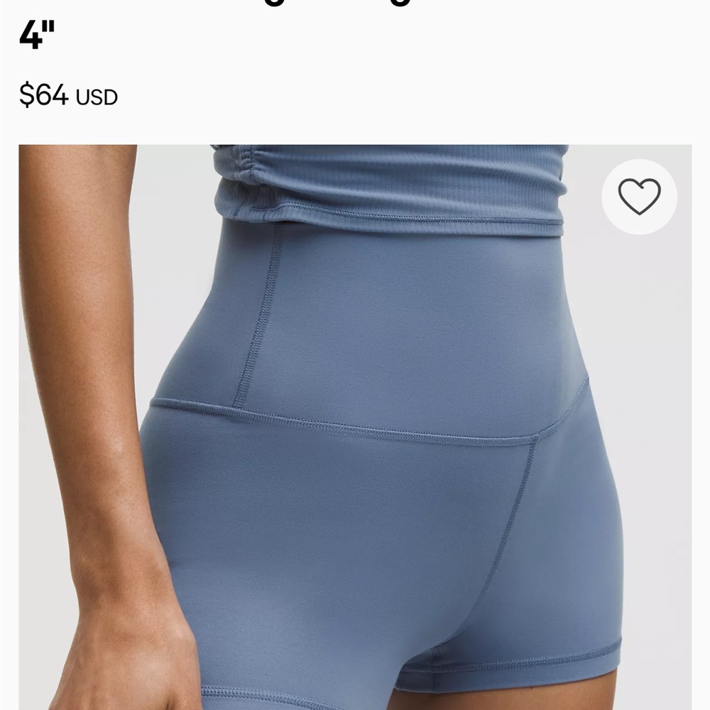 Lululemon Athletica Blue Bike Shorts High-Waisted Stretch